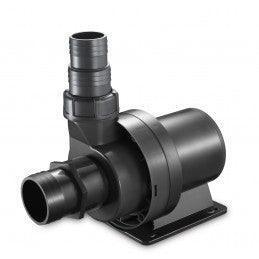Black heavy-duty submersible water pump with dual outlet ports on a white background.